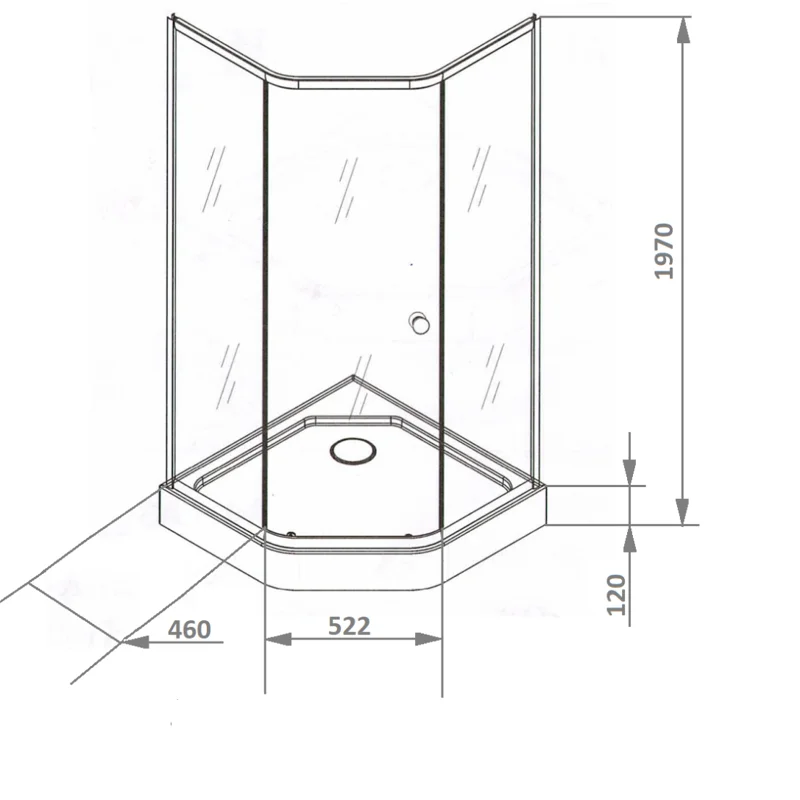 Уголок ZEР91FR душевой PARLY с поддоном (90х90х197)