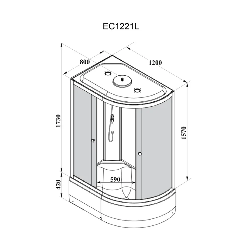 Кабина EC1221L душевая PARLY 
