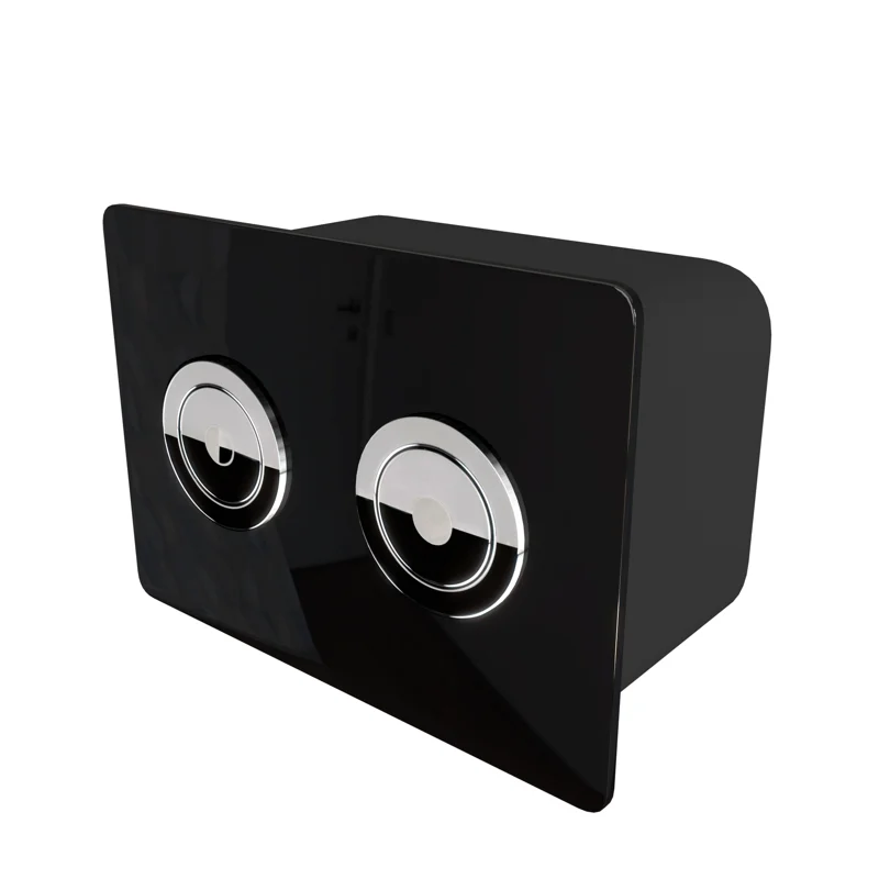 Клавиша смыва для пневматической инсталляции Point Венера, установка в стену, черный/хром, PN44072BC