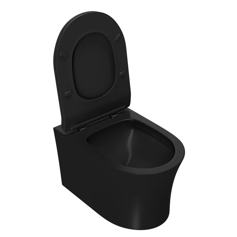 Унитаз подвесной Point Вега безободковый, черный мат., сиденье дюропласт микролифт быстросъем., PN41711BM