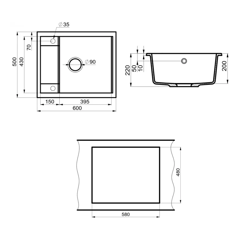 Мойка кухонная Point Римо 60 PN3010AL, серый