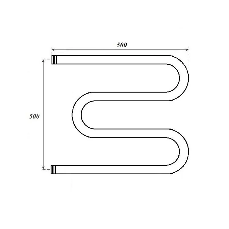 Полотенцесушитель водяной Point PN37555 500x500 М-образный (1