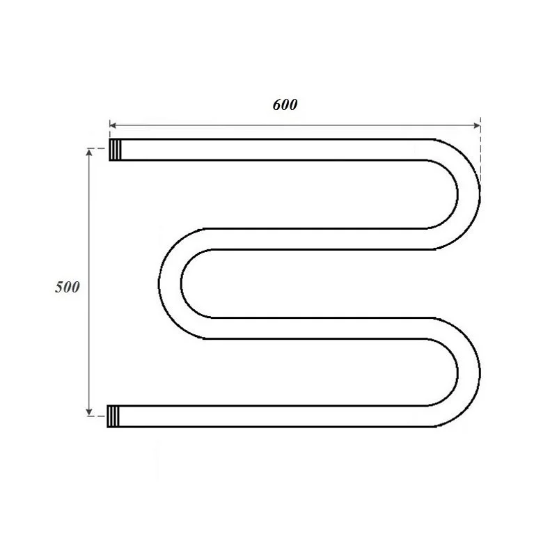 Полотенцесушитель водяной Point PN37556 500x600 М-образный (1