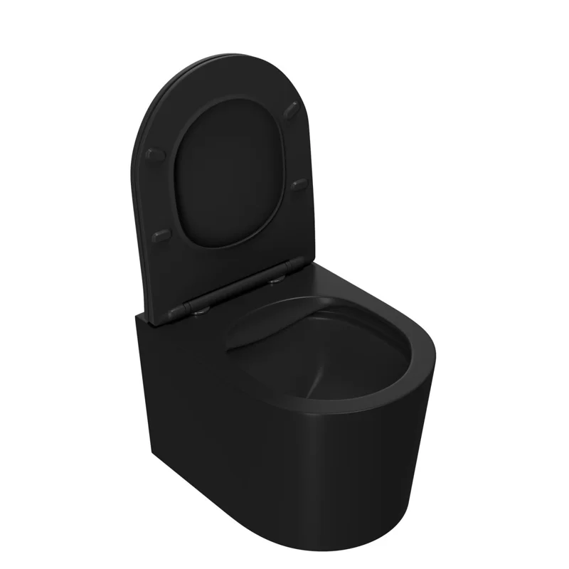 Унитаз подвесной Point Веста безободковый, черный мат., сиденье дюропласт микролифт быстросъем., PN41701BM