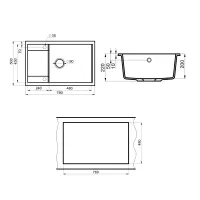 Мойка кухонная Point Велета 78 PN3002GR, графит