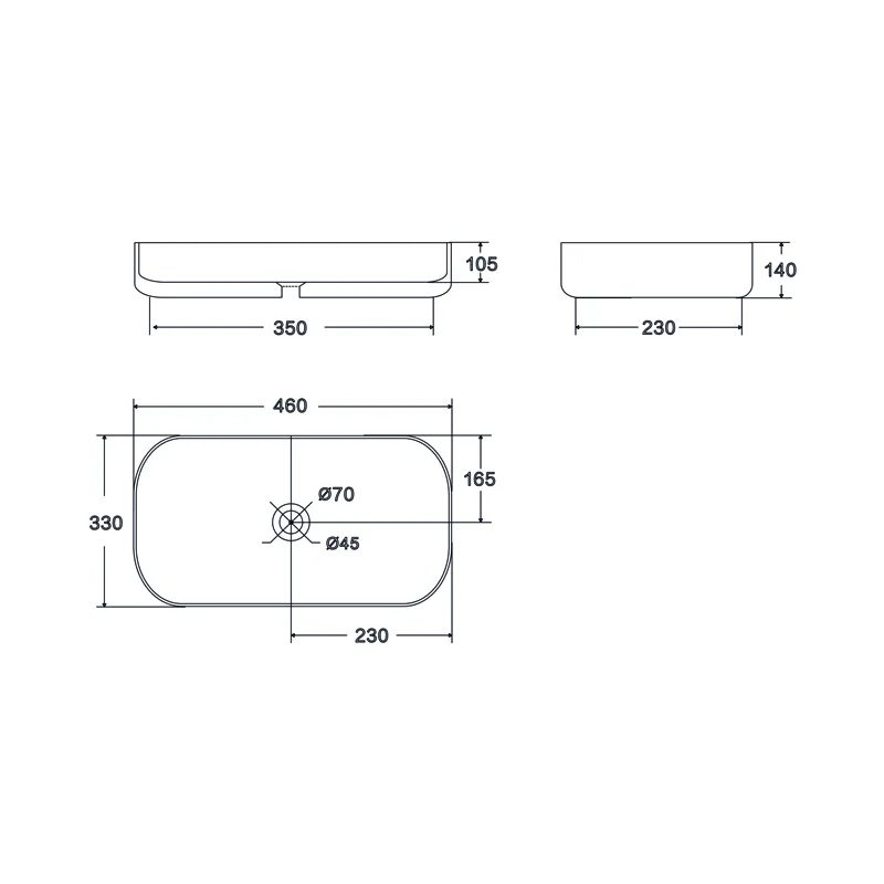 Умывальник Point Веста 46 PN43701WB прямоугольный, белый