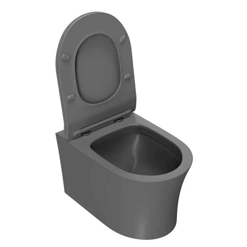 Унитаз подвесной Point Вега безободковый, серый мат., сиденье дюропласт микролифт быстросъем., PN41711GM