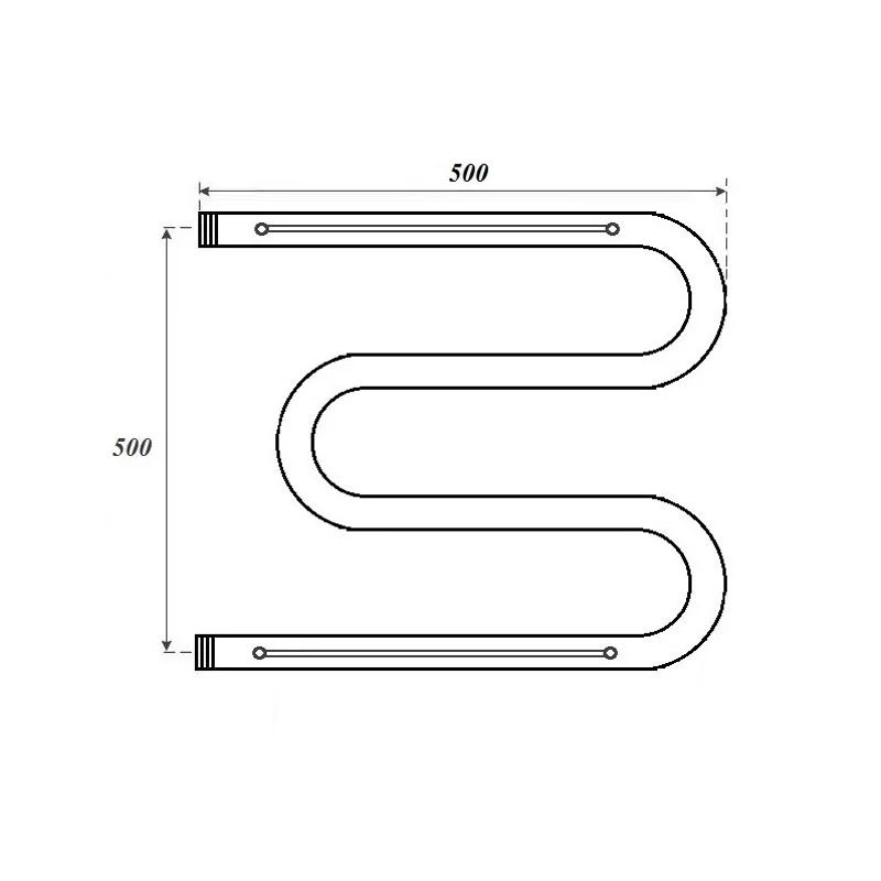 Полотенцесушитель водяной Point PN38555P 500x500 М-образный (1