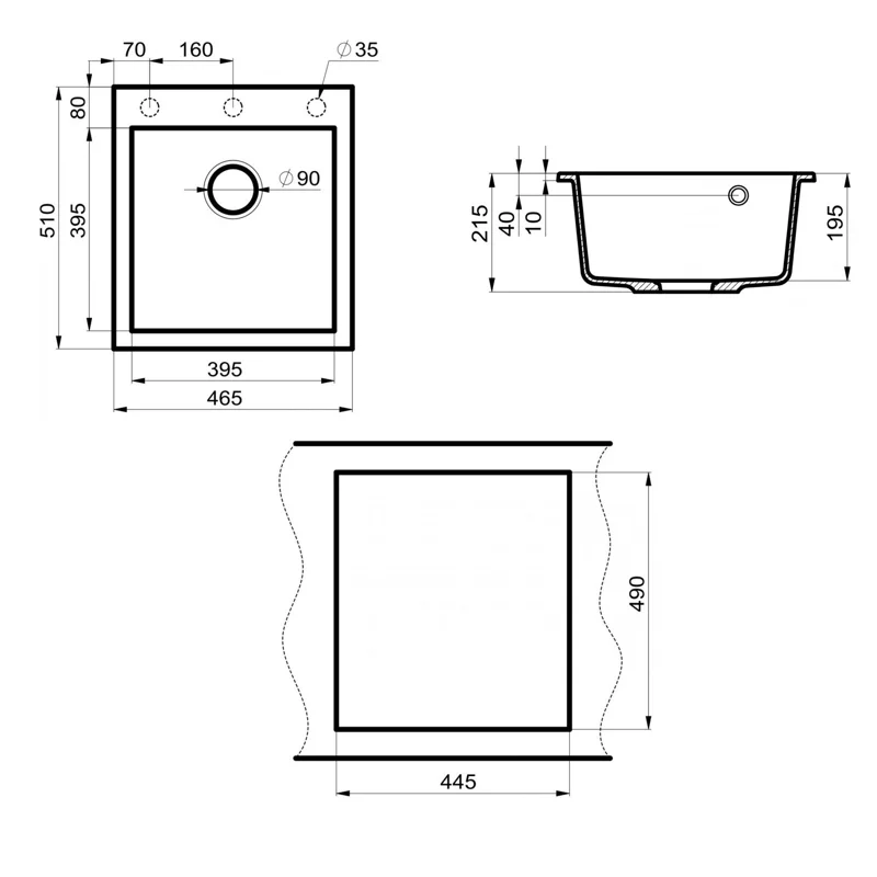 Мойка кухонная Point Моко 47 PN3006AL, серый