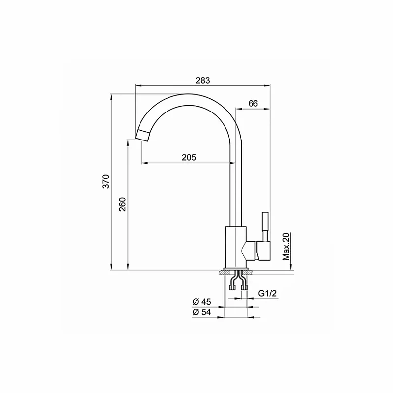 Смеситель для кухни Point PN3101W белый