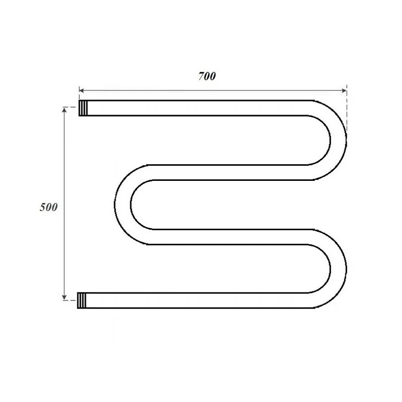 Полотенцесушитель водяной Point PN37557 500x700 М-образный (1