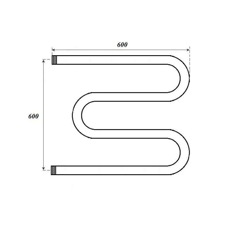 Полотенцесушитель водяной Point PN37666 600x600 М-образный (1