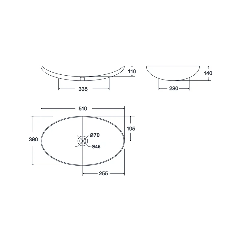 Умывальник Point Артемида 51 PN43151WB овальный, белый