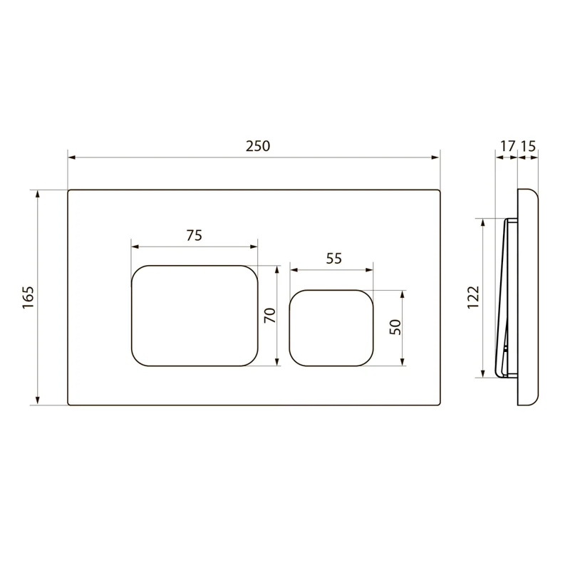 Клавиша смыва Point Афина PN44041G для инсталляции, золото