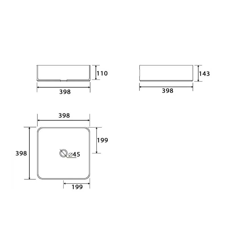 Умывальник Point Меркурий 40 PN43831 квадратный, белый