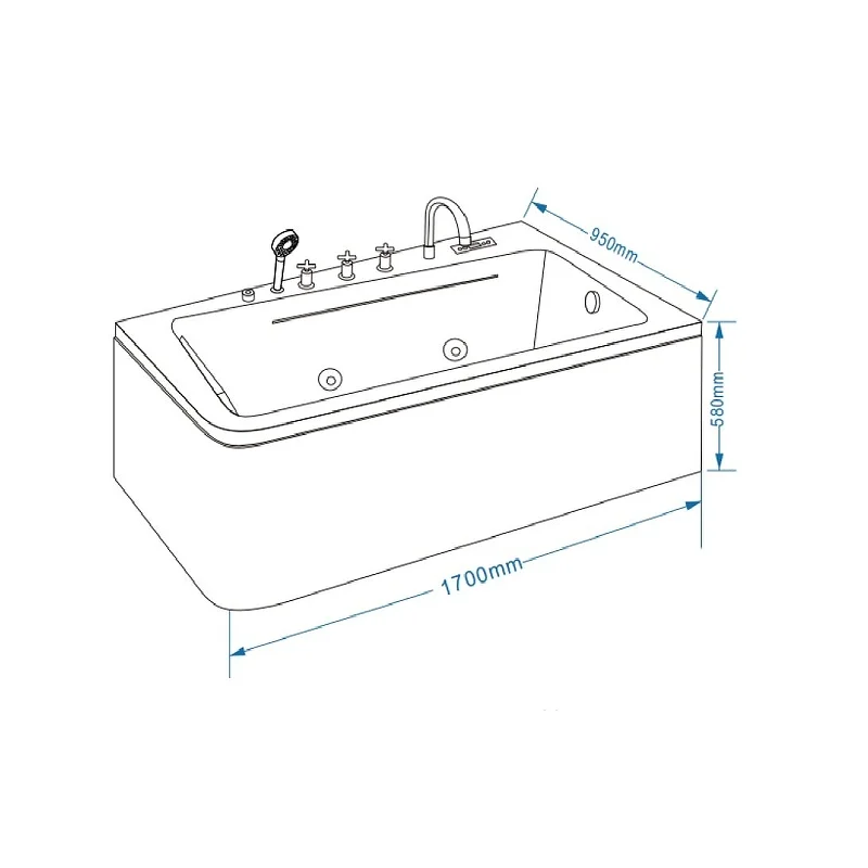 Ванна Grossman гидромассаж. GR-170951R (95x170x58) GROSSMAN 1 место