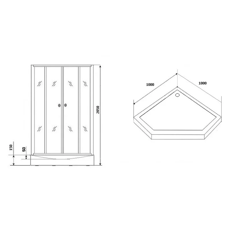 Душ.каб. GR270D (100*100*205) GROSSMAN Classic 4 места