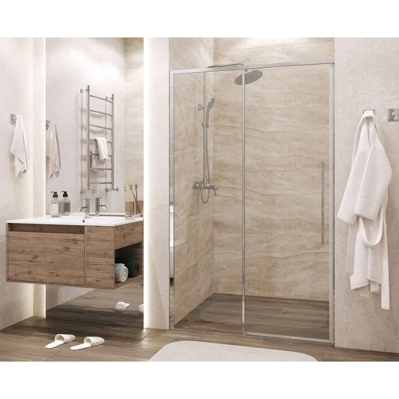 Дверь в нишу Grossman100.K33.01.120.10.00 Galaxy (120*195) хром, стекло прозрачное, 1 место