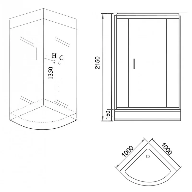 Душ.каб. GR260 (100x100x215) GROSSMAN 4 места