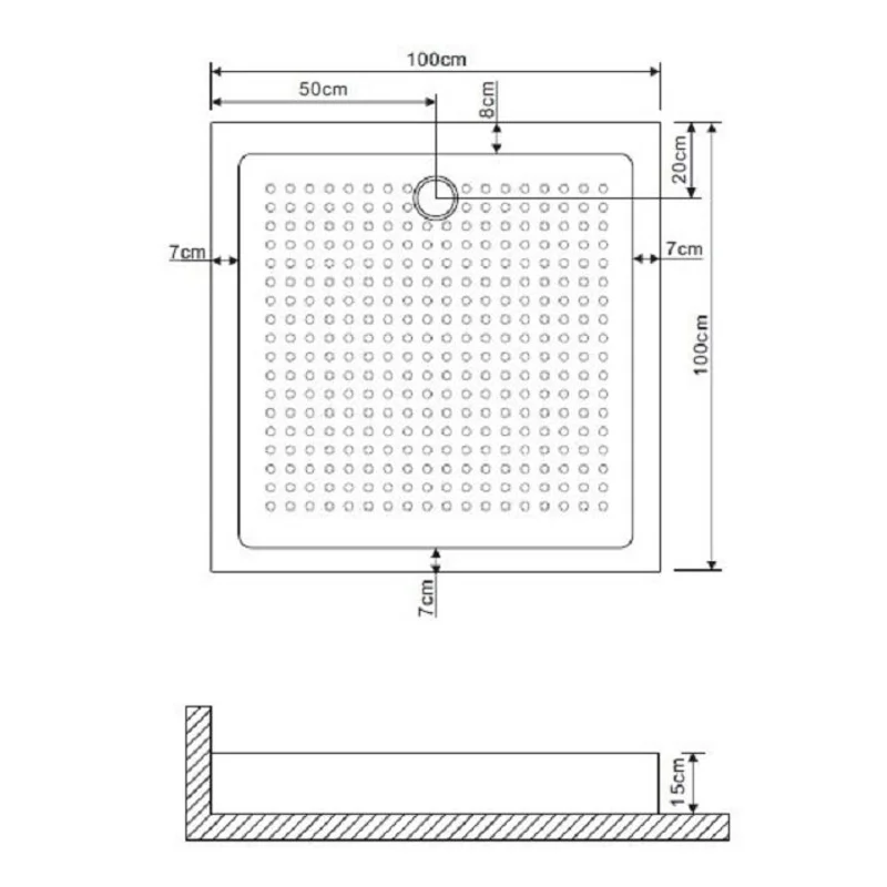 Душевой поддон Grossman 100*100*15 квадрат для GR-1100, 3100