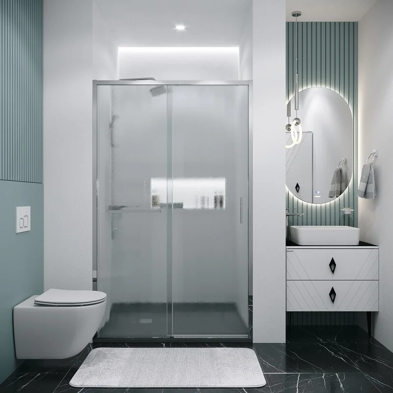 Дверь в нишу Grossman100.K33.05.100.10.02 Style (100*195) хром, стекло шиншилла, 1 место