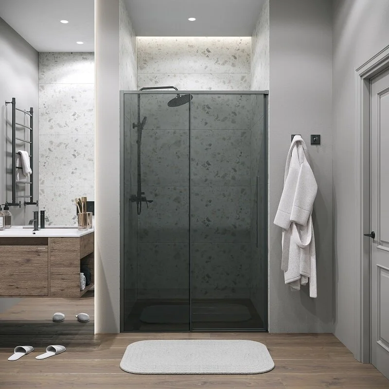 Дверь в нишу Grossman100.K33.01.110.42.10 Galaxy (110*195) графит сатин, стекло тонированное, 1 место