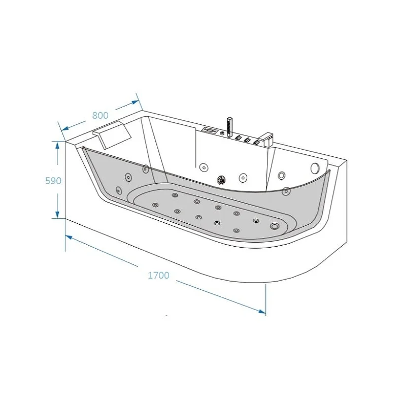 Ванна Grossman гидромассаж. GR-17000L (80x170x59) GROSSMAN 