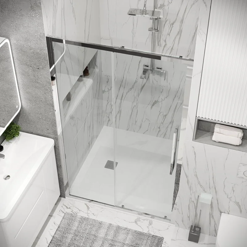 Дверь в нишу Grossman100.K33.02.130.10.00 Cosmo (130*195) хром, стекло прозрачное, 1 место