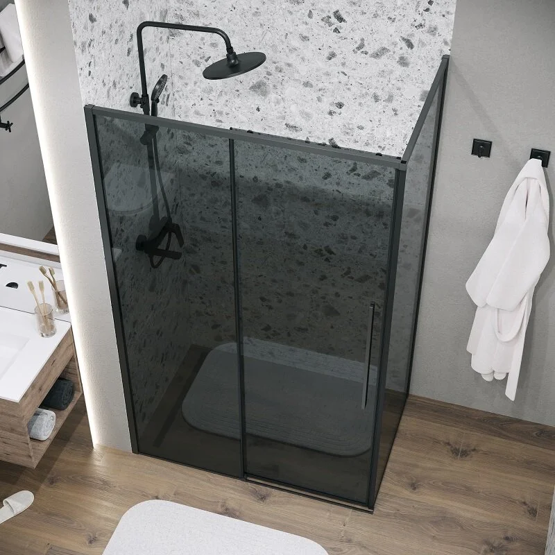 Боковая стенка Grossman 200.K33.01.70.21.10 Galaxy (70*195) черный матовый, стекло тонированное, 1 место