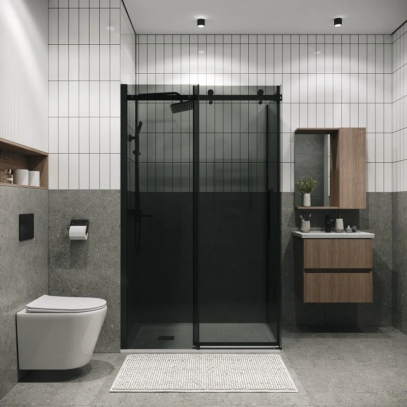 Душевой уголок Grossman 120.K33.04.1370.21.10 Classic (130*70*195) черный матовый, стекло тонированное, 2 мес