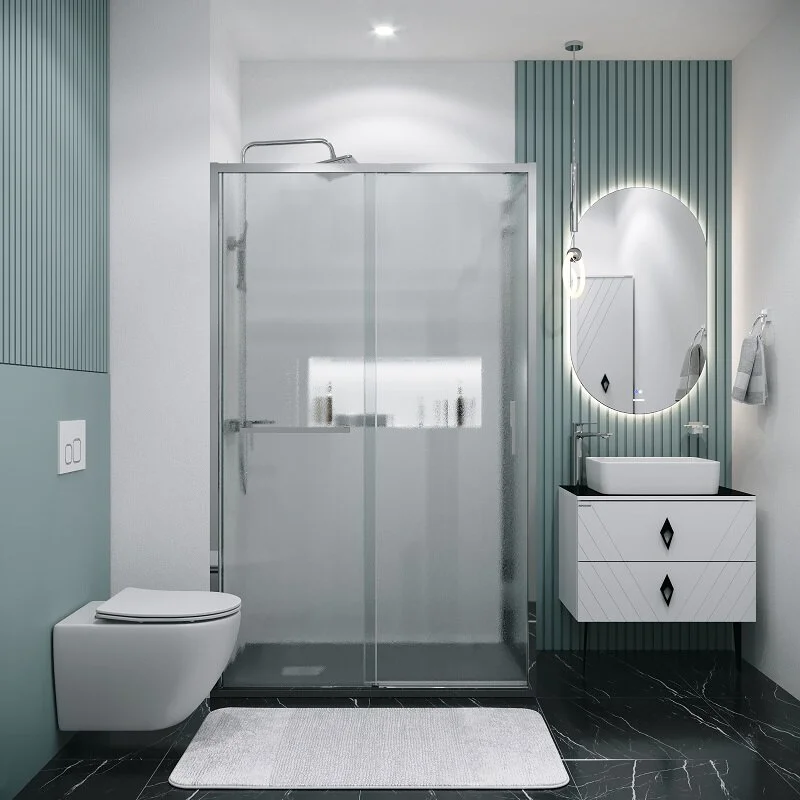 Боковая стенка Grossman 200.K33.05.80.10.02 Style (80*195) хром, стекло шиншилла, 1 место