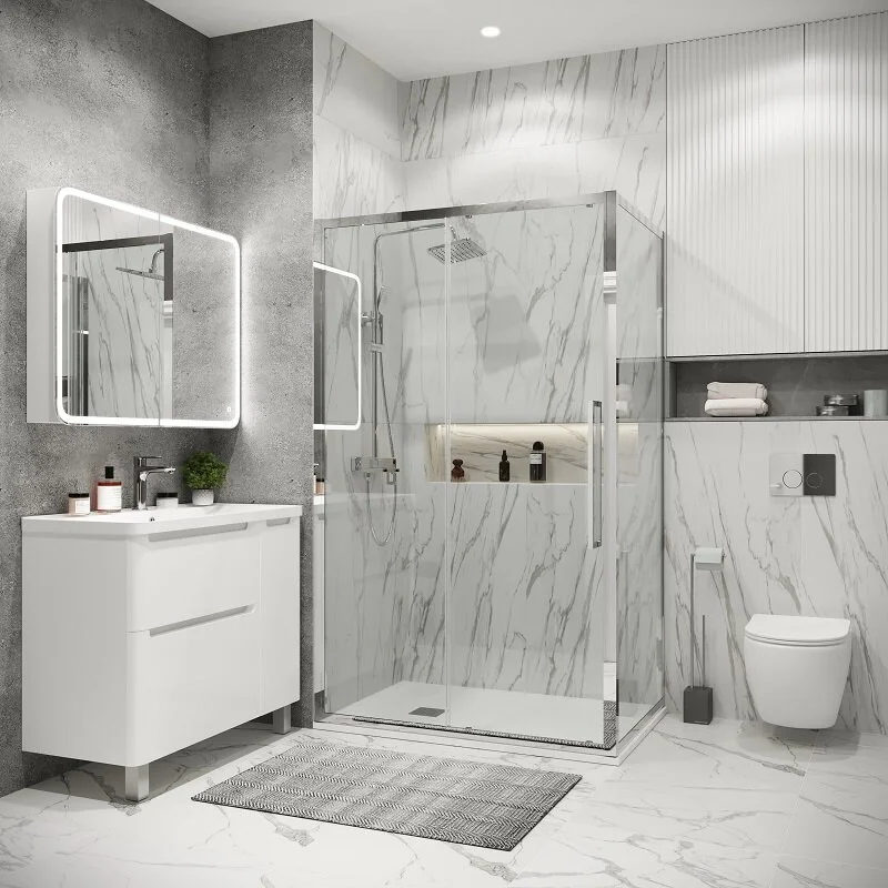 Боковая стенка Grossman 200.K33.02.90.10.00 Cosmo (90*195) хром, стекло прозрачное, 1 место