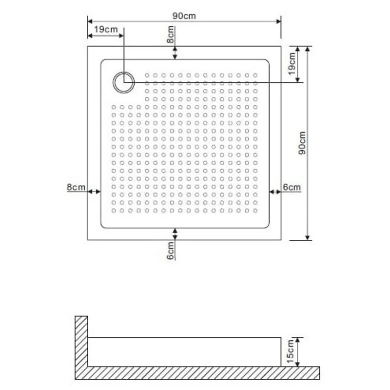 Душевой поддон Grossman 90*90*15 квадрат для GR-1090, 3090, 6090