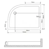 Душевой поддон Grossman 120*90*15 правый для GR-4121R