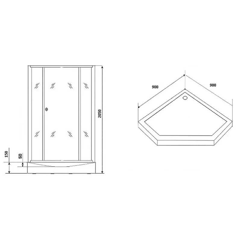 Душ.каб. GR171D (90*90*205) GROSSMAN Classic 4 места