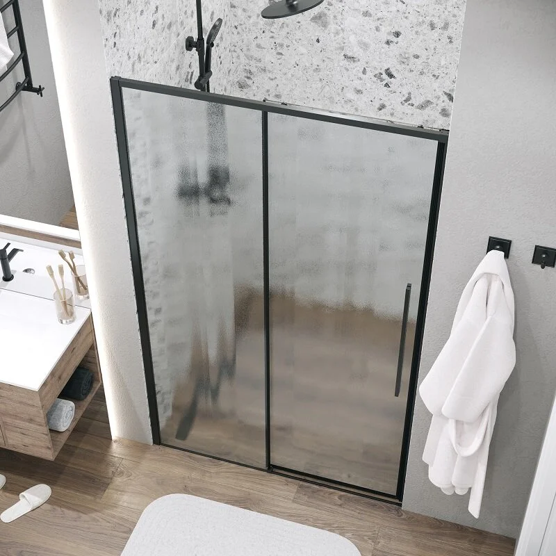 Дверь в нишу Grossman100.K33.01.100.21.02 Galaxy (100*195) черный матовый, стекло шиншилла, 1 место