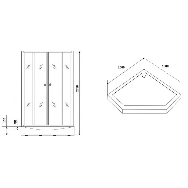Душ.каб. GR170D (100*100*205) GROSSMAN Classic 4 места