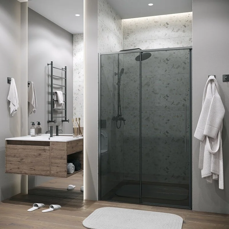 Дверь в нишу Grossman100.K33.01.120.42.10 Galaxy (120*195) графит сатин, стекло тонированное, 1 место