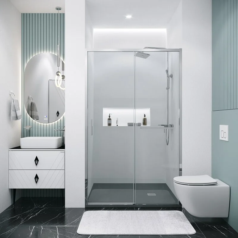 Дверь в нишу Grossman100.K33.05.110.10.00 Style (110*195) хром, стекло прозрачное, 1 место