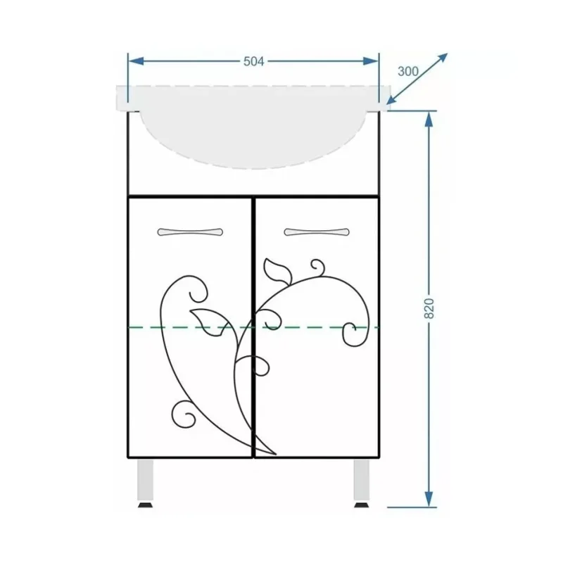Тумба под раковину Stella Polar Фантазия 55 SP-00000227 Белая