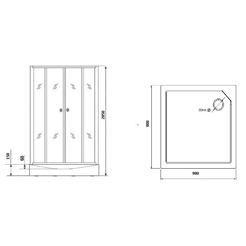 Душ.каб. GR271QL (90*90*205) GROSSMAN Classic 4 места
