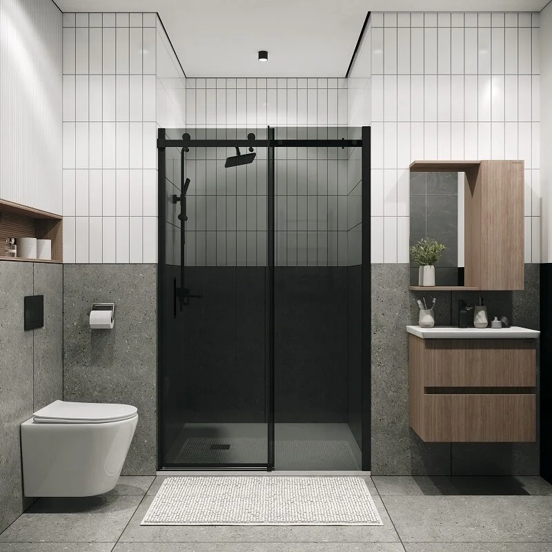 Дверь в нишу Grossman100.K33.04.110.21.10 Classic (110*195) черный матовый, стекло тонированное, 1 место