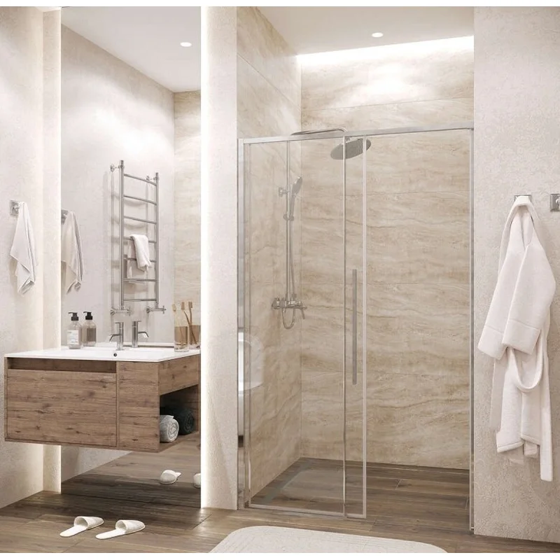 Дверь в нишу Grossman100.K33.01.140.10.00 Galaxy (140*195) хром, стекло прозрачное, 1 место