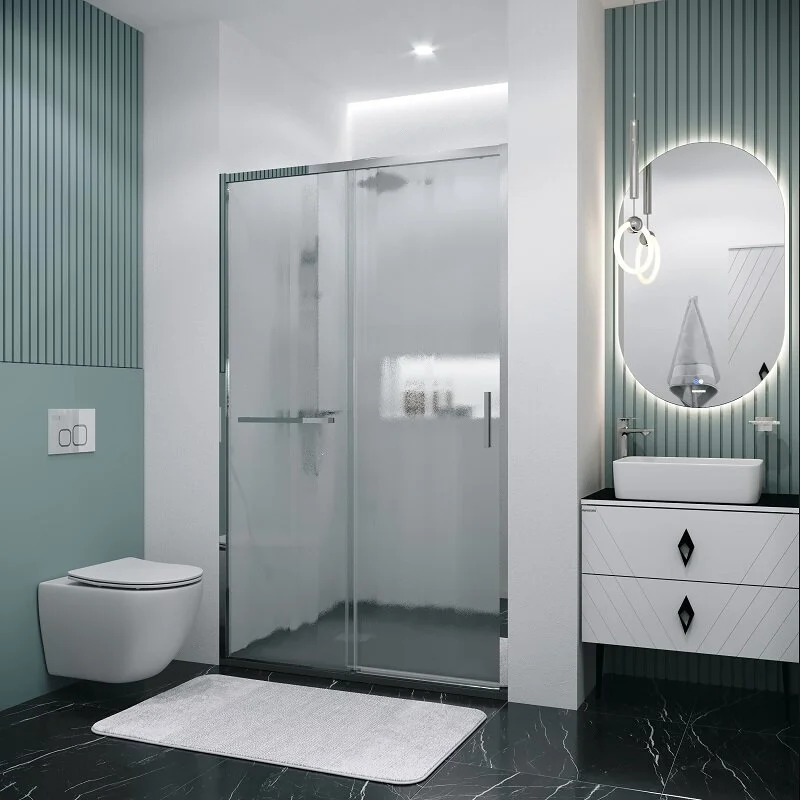 Дверь в нишу Grossman100.K33.05.120.10.02 Style (120*195) хром, стекло шиншилла, 1 место