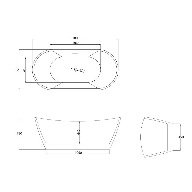 Ванна Grossman отдельностоящая GR-2103M Galaxy (180x77x72) GROSSMAN 1 место