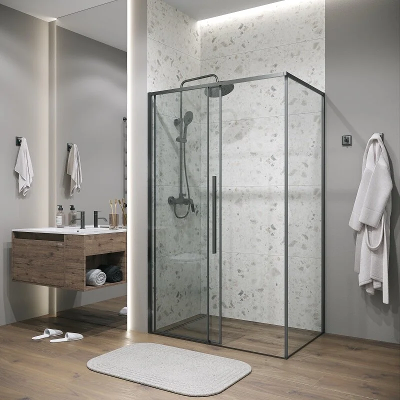 Боковая стенка Grossman 200.K33.01.70.42.00 Galaxy (70*195) графит сатин, стекло прозрачное, 1 место