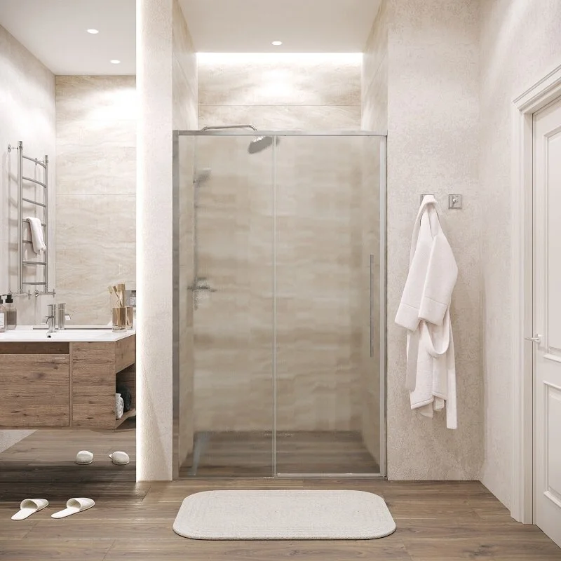 Дверь в нишу Grossman100.K33.01.120.10.02 Galaxy (120*195) хром, стекло шиншилла, 1 место