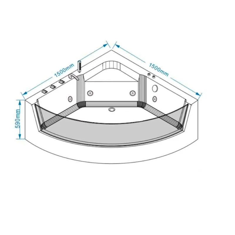 Ванна Grossman гидромассаж. GR-15000 (150x150x59) GROSSMAN 1 место