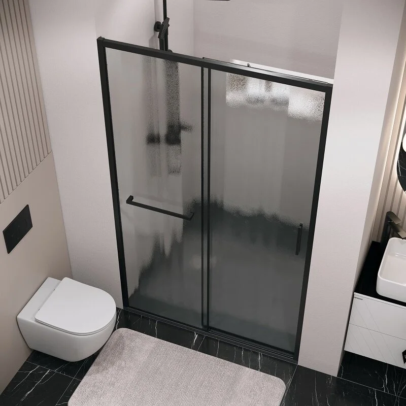 Дверь в нишу Grossman100.K33.05.120.21.02 Style (120*195) черный матовый, стекло шиншилла, 1 место