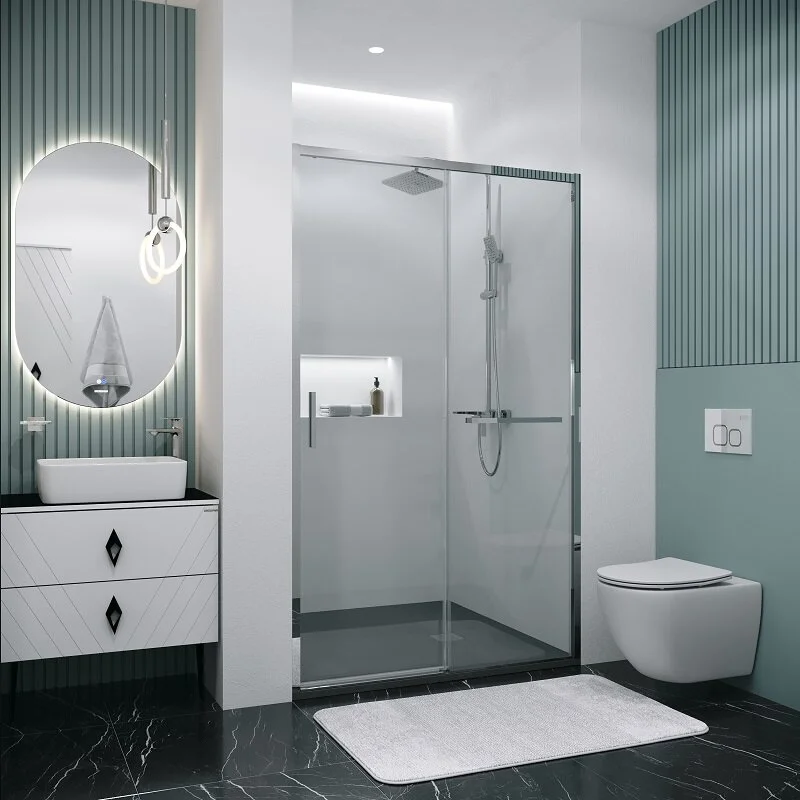 Дверь в нишу Grossman100.K33.05.100.10.00 Style (100*195) хром, стекло прозрачное, 1 место